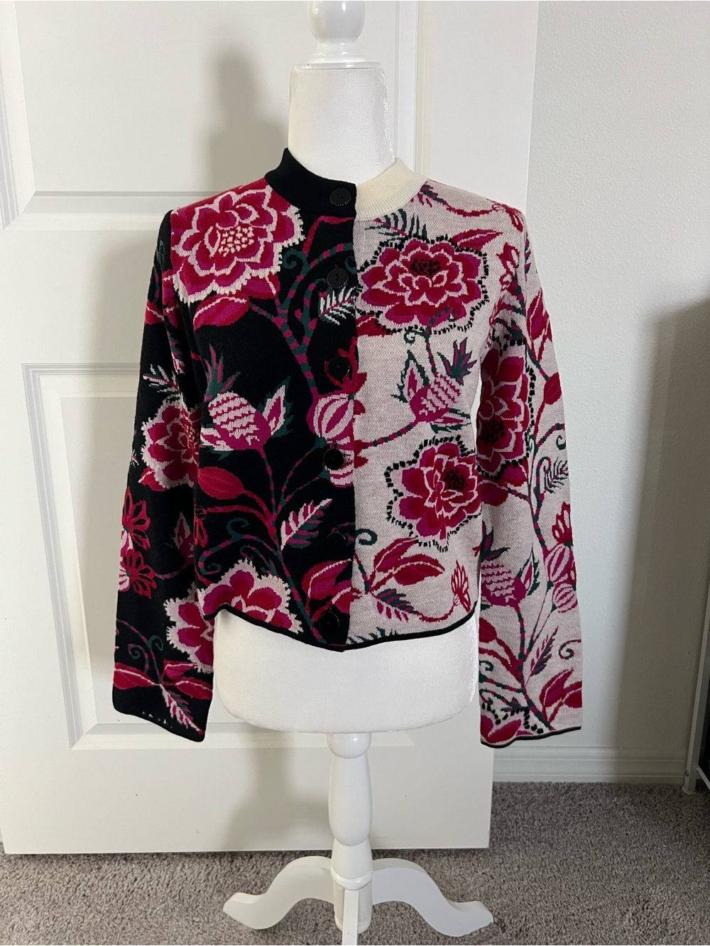 NWT Farm Rio Mixed Winter Garden Knit Cardigan XS - Picture 4 of 12